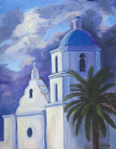 Evening at Mission San Luis Rey by Terry Lockman